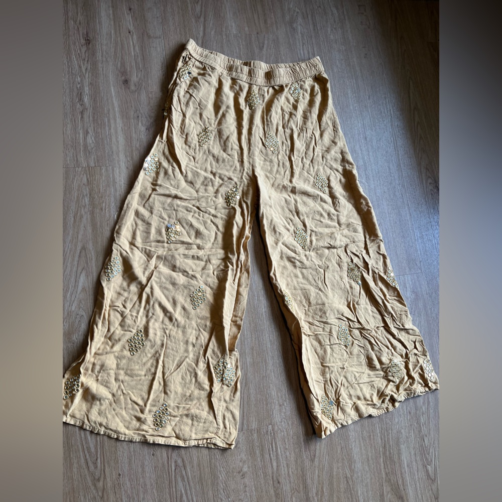 Embroidered Yellow Lounge Pants